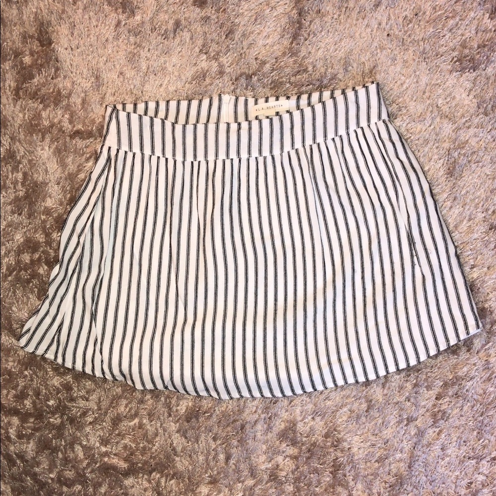 PacSun white and navy striped flowy miniskirt